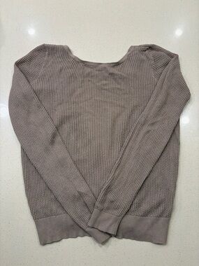 White House Black Market Taupe Knit Sweater - open back